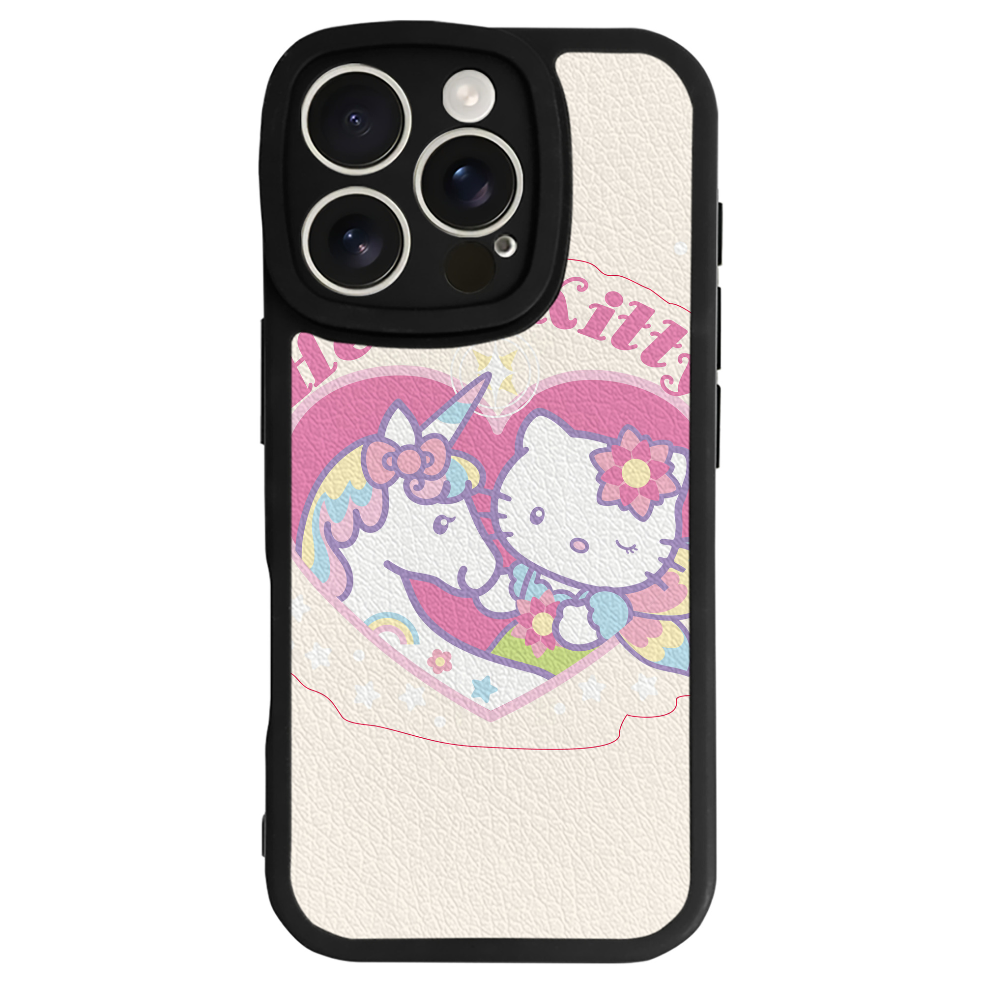 （画像用） Hello Kitty ハローキティ 【iPhone 16シリーズ対応】シリコンスマホケース（レザー調） 材質：シリコン